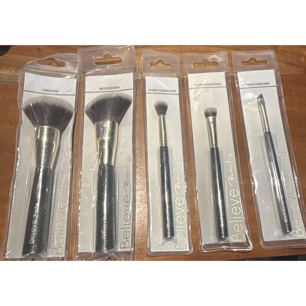Believe Beauty Makeup Brush Set Powder Blending Blush Eyeshadow Eyeliner 5pc NEW